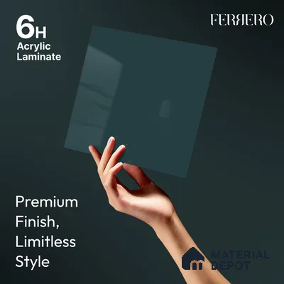 Slate Blue Solid Color Acrylic Laminate LM 24541 8 ft x 4 ft High Gloss Finish - 1.5 mm | Matching Edgeband code - EB 02072 | Suitable for Living Room, Kitchen, Office