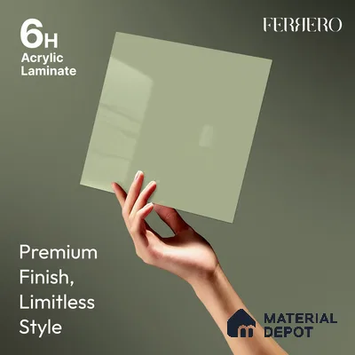 Seafoam Green Solid Color Acrylic Laminate LM 24545 8 ft x 4 ft High Gloss Finish - 1.5 mm | Matching Edgeband code - EB 02078 | Suitable for Living Room, Kitchen, Office