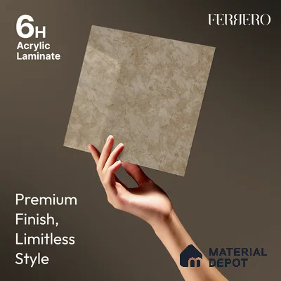 Beige Marble Acrylic Laminate LM 24553 8 ft x 4 ft High Gloss Finish - 1.5 mm | Suitable for TV Unit, Wardrobe, Cabinets