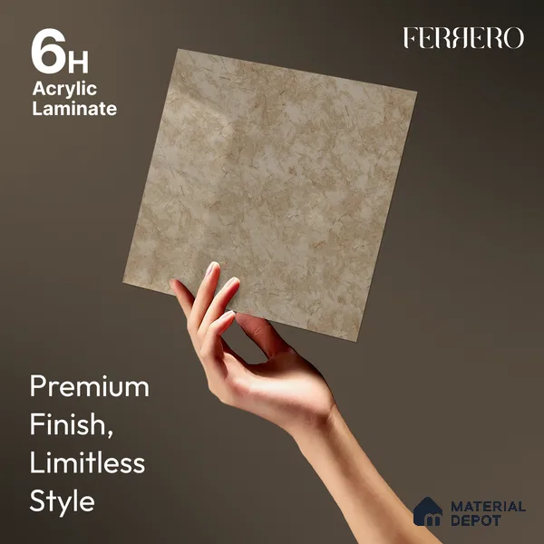 Beige Marble Acrylic Laminate LM 24553 8 ft x 4 ft High Gloss Finish - 1.5 mm | Suitable for TV Unit, Wardrobe, Cabinets