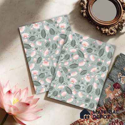 Grey Digital look LM 23937 Kamalam Pichwai Art 8 ft x 4 ft Texture Finish Decorative Laminate - 1 mm | Suitable for Living room,TV Unit, Highlighter Wall, Wardrobe, Feature Wall