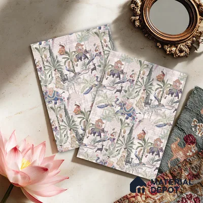 Beige Digital look LM 23939 Vanikaa Miniature Art 8 ft x 4 ft Texture Finish Decorative Laminate - 1 mm | Suitable for Living room,TV Unit, Highlighter Wall, Wardrobe, Feature Wall