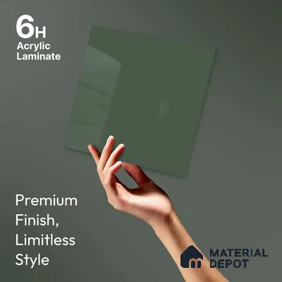 LM 23640 8 ft x 4 ft Solid Plain High Gloss Finish Acrylic Laminate - 1.5 mm | Suitable for Living Room, Kitchen, Office | Matching Edgeband Code EB 122143