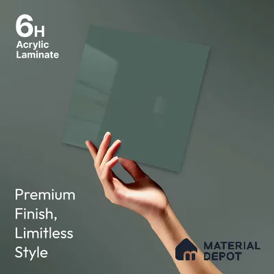 LM 23641 8 ft x 4 ft Solid Plain High Gloss Finish Acrylic Laminate - 1.5 mm | Suitable for Living Room, Kitchen, Office | Matching Edgeband Code EB 122144