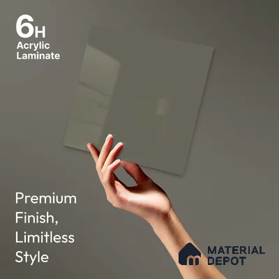 LM 23643 8 ft x 4 ft Solid Plain High Gloss Finish Acrylic Laminate - 1.5 mm | Suitable for Living Room, Kitchen, Office | Matching Edgeband Code EB 11106
