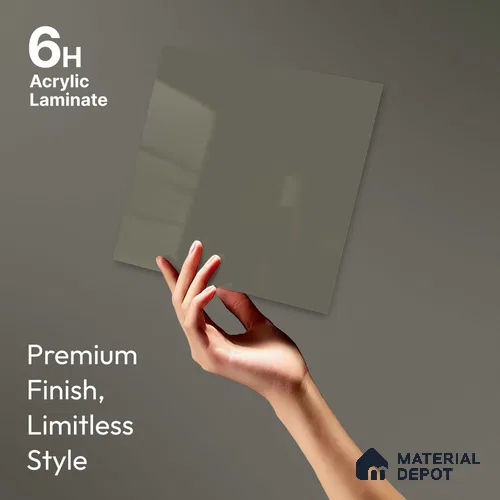LM 23643 8 ft x 4 ft Solid Plain High Gloss Finish Acrylic Laminate - 1.5 mm | Suitable for Living Room, Kitchen, Office | Matching Edgeband Code EB 11106