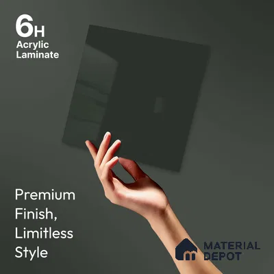 LM 23644 8 ft x 4 ft Solid Plain High Gloss Finish Acrylic Laminate - 1.5 mm | Suitable for Living Room, Kitchen, Office | Matching Edgeband Code EB 11108