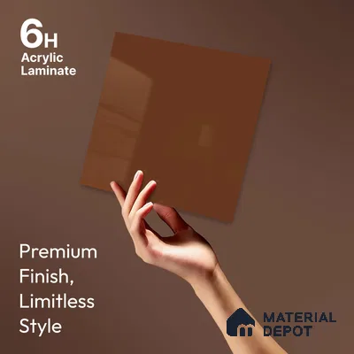 LM 23646 8 ft x 4 ft Solid Plain High Gloss Finish Acrylic Laminate - 1.5 mm | Suitable for Living Room, Kitchen, Office | Matching Edgeband Code EB 11114