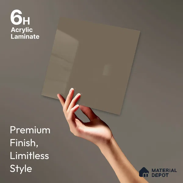 LM 23648 8 ft x 4 ft Solid Plain High Gloss Finish Acrylic Laminate - 1.5 mm | Suitable for Living Room, Kitchen, Office | Matching Edgeband Code EB 12109