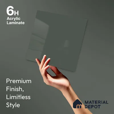 LM 23649 8 ft x 4 ft Solid Plain High Gloss Finish Acrylic Laminate - 1.5 mm | Suitable for Living Room, Kitchen, Office | Matching Edgeband Code EB 1106