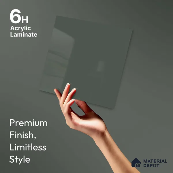 LM 23649 8 ft x 4 ft Solid Plain High Gloss Finish Acrylic Laminate - 1.5 mm | Suitable for Living Room, Kitchen, Office | Matching Edgeband Code EB 1106