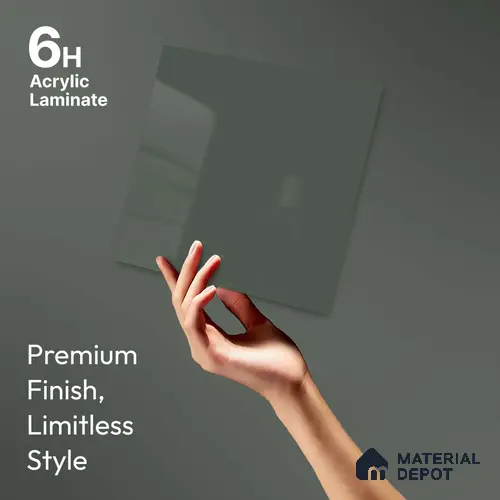 LM 23649 8 ft x 4 ft Solid Plain High Gloss Finish Acrylic Laminate - 1.5 mm | Suitable for Living Room, Kitchen, Office | Matching Edgeband Code EB 1106
