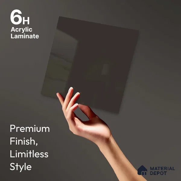 LM 23650 8 ft x 4 ft Solid Plain High Gloss Finish Acrylic Laminate - 1.5 mm | Suitable for Living Room, Kitchen, Office | Matching Edgeband Code EB 1108