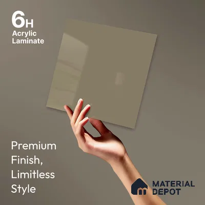 LM 23651 8 ft x 4 ft Solid Plain High Gloss Finish Acrylic Laminate - 1.5 mm | Suitable for Living Room, Kitchen, Office | Matching Edgeband Code EB 1109