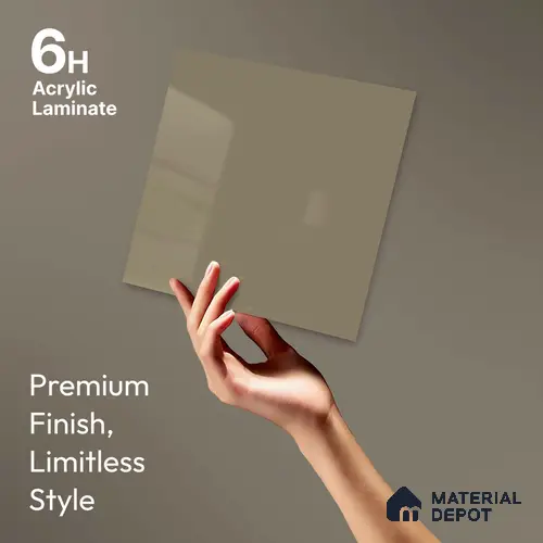 LM 23651 8 ft x 4 ft Solid Plain High Gloss Finish Acrylic Laminate - 1.5 mm | Suitable for Living Room, Kitchen, Office | Matching Edgeband Code EB 1109