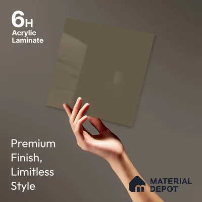 LM 23652 8 ft x 4 ft Solid Plain High Gloss Finish Acrylic Laminate - 1.5 mm | Suitable for Living Room, Kitchen, Office | Matching Edgeband Code EB 1110