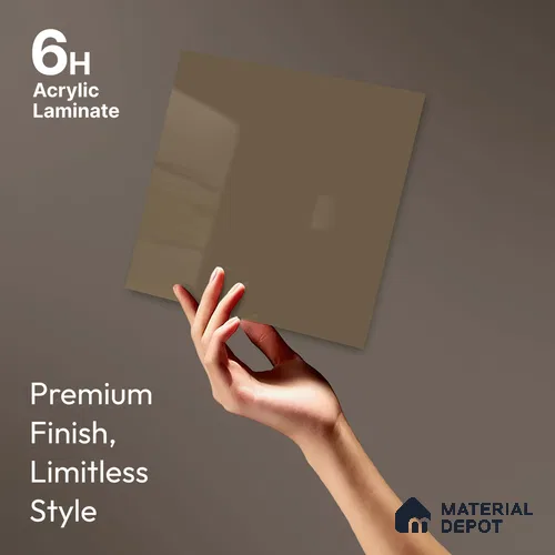 LM 23653 8 ft x 4 ft Solid Plain High Gloss Finish Acrylic Laminate - 1.5 mm | Suitable for Living Room, Kitchen, Office | Matching Edgeband Code EB 1112