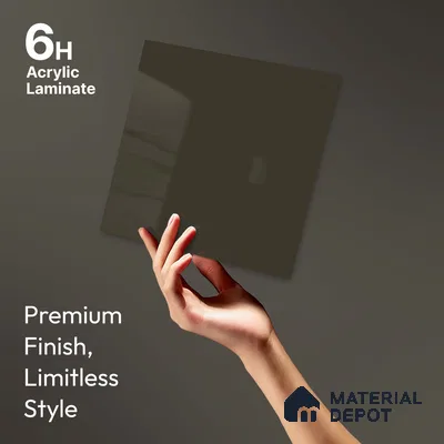 LM 23654 8 ft x 4 ft Solid Plain High Gloss Finish Acrylic Laminate - 1.5 mm | Suitable for Living Room, Kitchen, Office | Matching Edgeband Code EB 1113