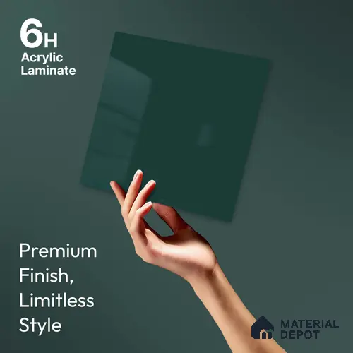 LM 23655 8 ft x 4 ft Solid Plain High Gloss Finish Acrylic Laminate - 1.5 mm | Suitable for Living Room, Kitchen, Office | Matching Edgeband Code EB 1115
