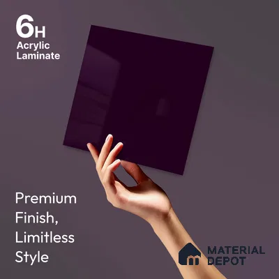 LM 23657 8 ft x 4 ft Solid Plain High Gloss Finish Acrylic Laminate - 1.5 mm | Suitable for Living Room, Kitchen, Office | Matching Edgeband Code EB 1119