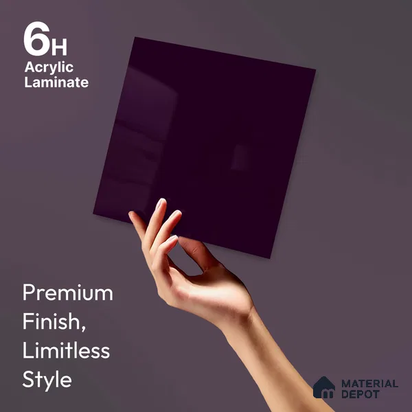 LM 23657 8 ft x 4 ft Solid Plain High Gloss Finish Acrylic Laminate - 1.5 mm | Suitable for Living Room, Kitchen, Office | Matching Edgeband Code EB 1119