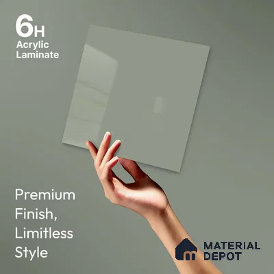 LM 23658 8 ft x 4 ft Solid Plain High Gloss Finish Acrylic Laminate - 1.5 mm | Suitable for Living Room, Kitchen, Office | Matching Edgeband Code EB 1120