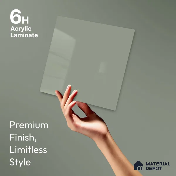 LM 23658 8 ft x 4 ft Solid Plain High Gloss Finish Acrylic Laminate - 1.5 mm | Suitable for Living Room, Kitchen, Office | Matching Edgeband Code EB 1120