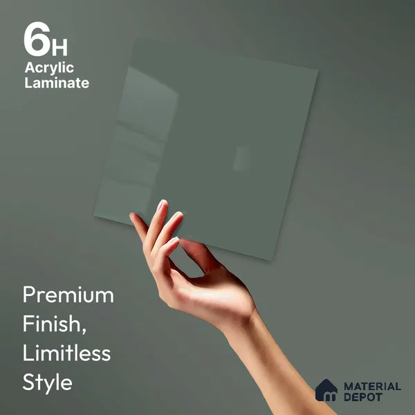 LM 23659 8 ft x 4 ft Solid Plain High Gloss Finish Acrylic Laminate - 1.5 mm | Suitable for Living Room, Kitchen, Office | Matching Edgeband Code EB 1121