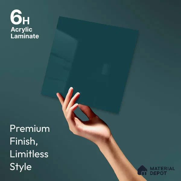 LM 23660 8 ft x 4 ft Solid Plain High Gloss Finish Acrylic Laminate - 1.5 mm | Suitable for Living Room, Kitchen, Office | Matching Edgeband Code EB 1122