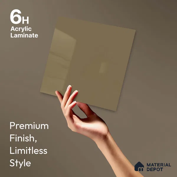 LM 23662 8 ft x 4 ft Solid Plain High Gloss Finish Acrylic Laminate - 1.5 mm | Suitable for Living Room, Kitchen, Office | Matching Edgeband Code EB 1127