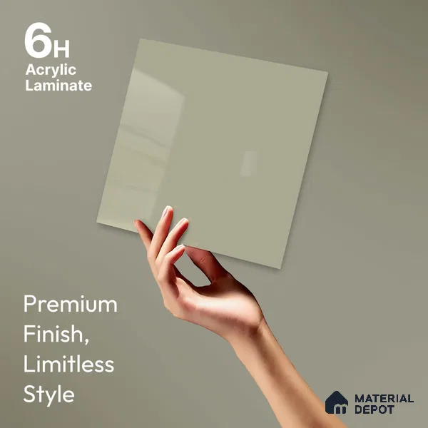 LM 23663 8 ft x 4 ft Solid Plain High Gloss Finish Acrylic Laminate - 1.5 mm | Suitable for Living Room, Kitchen, Office | Matching Edgeband Code EB 1128