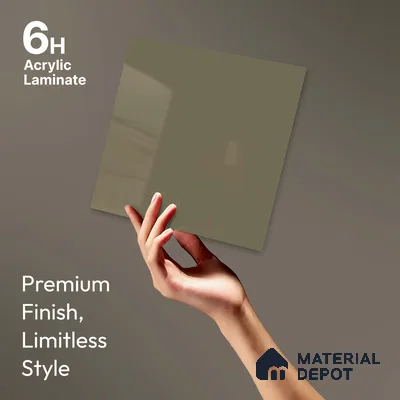 LM 23664 8 ft x 4 ft Solid Plain High Gloss Finish Acrylic Laminate - 1.5 mm | Suitable for Living Room, Kitchen, Office | Matching Edgeband Code EB 1129