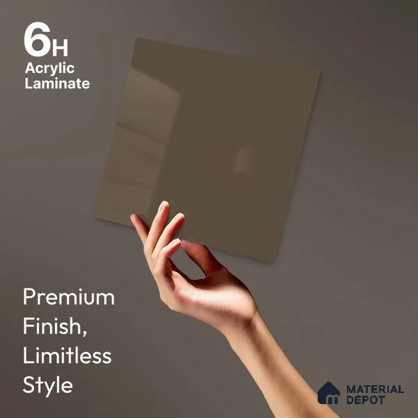 LM 23665 8 ft x 4 ft Solid Plain High Gloss Finish Acrylic Laminate - 1.5 mm | Suitable for Living Room, Kitchen, Office | Matching Edgeband Code EB 1130