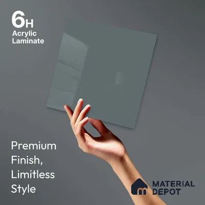 LM 23667 8 ft x 4 ft Solid Plain High Gloss Finish Acrylic Laminate - 1.5 mm | Suitable for Living Room, Kitchen, Office | Matching Edgeband Code EB 1133
