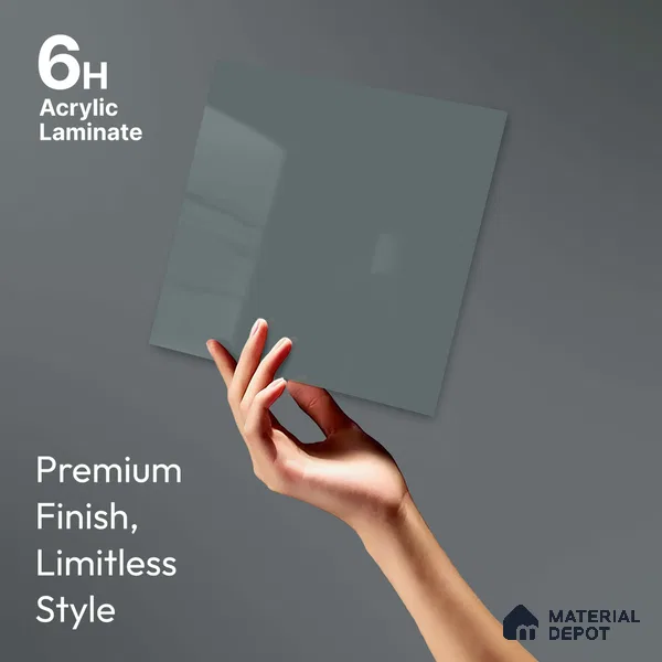 LM 23667 8 ft x 4 ft Solid Plain High Gloss Finish Acrylic Laminate - 1.5 mm | Suitable for Living Room, Kitchen, Office | Matching Edgeband Code EB 1133