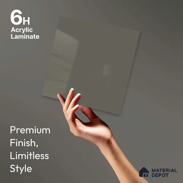 LM 23668 8 ft x 4 ft Solid Plain High Gloss Finish Acrylic Laminate - 1.5 mm | Suitable for Living Room, Kitchen, Office | Matching Edgeband Code EB 1205
