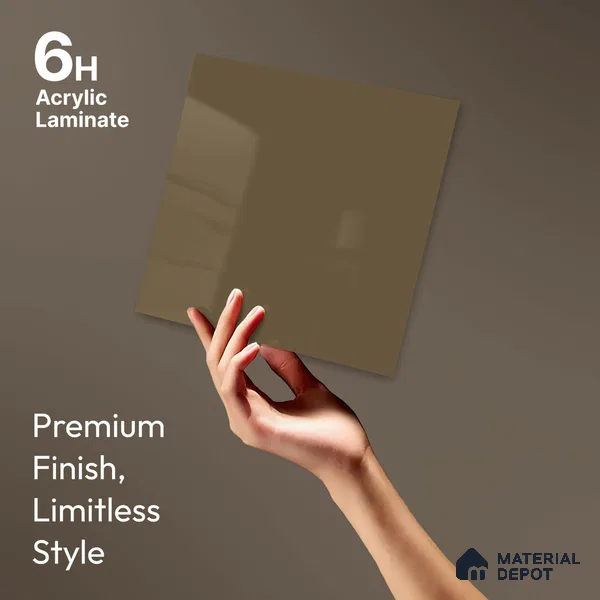 LM 23672 8 ft x 4 ft Solid Plain High Gloss Finish Acrylic Laminate - 1.5 mm | Suitable for Living Room, Kitchen, Office | Matching Edgeband Code EB 1408
