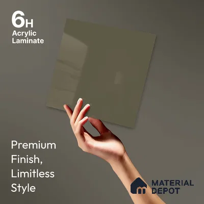 LM 23673 8 ft x 4 ft Solid Plain High Gloss Finish Acrylic Laminate - 1.5 mm | Suitable for Living Room, Kitchen, Office | Matching Edgeband Code EB 1409