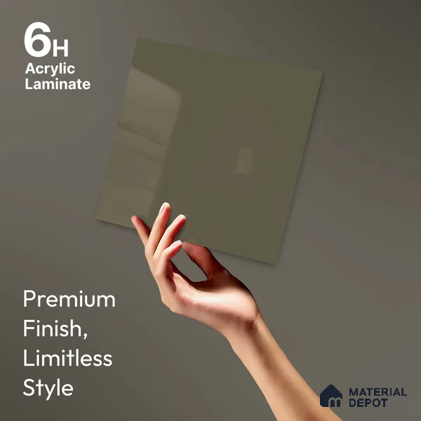 LM 23673 8 ft x 4 ft Solid Plain High Gloss Finish Acrylic Laminate - 1.5 mm | Suitable for Living Room, Kitchen, Office | Matching Edgeband Code EB 1409