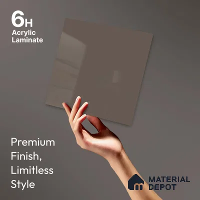 LM 23674 8 ft x 4 ft Solid Plain High Gloss Finish Acrylic Laminate - 1.5 mm | Suitable for Living Room, Kitchen, Office | Matching Edgeband Code EB 1411
