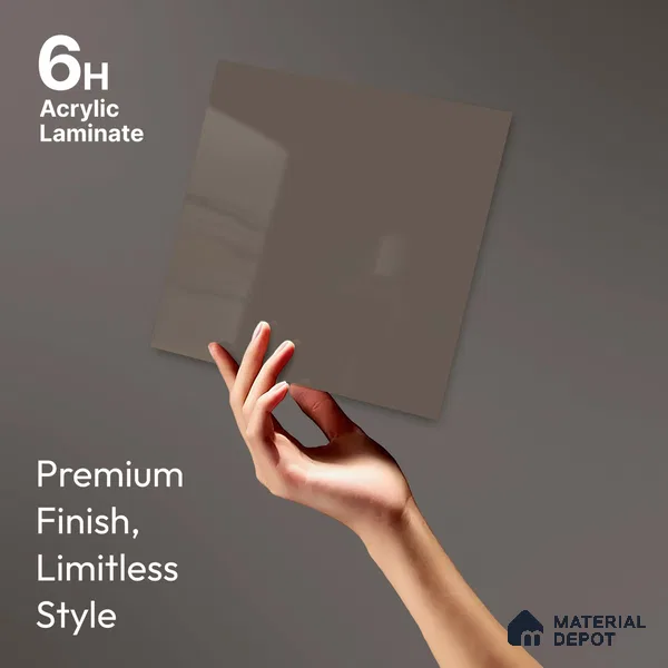 LM 23674 8 ft x 4 ft Solid Plain High Gloss Finish Acrylic Laminate - 1.5 mm | Suitable for Living Room, Kitchen, Office | Matching Edgeband Code EB 1411
