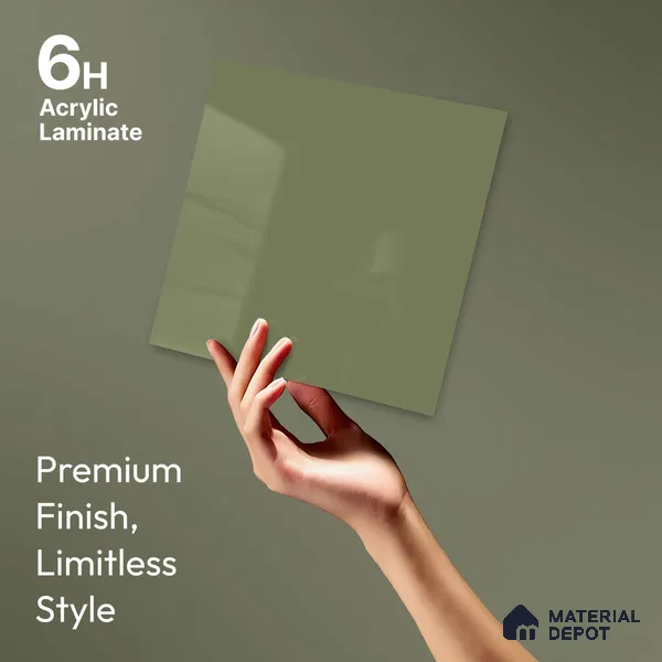 LM 23677 8 ft x 4 ft Solid Plain High Gloss Finish Acrylic Laminate - 1.5 mm | Suitable for Living Room, Kitchen, Office | Matching Edgeband Code EB 1414