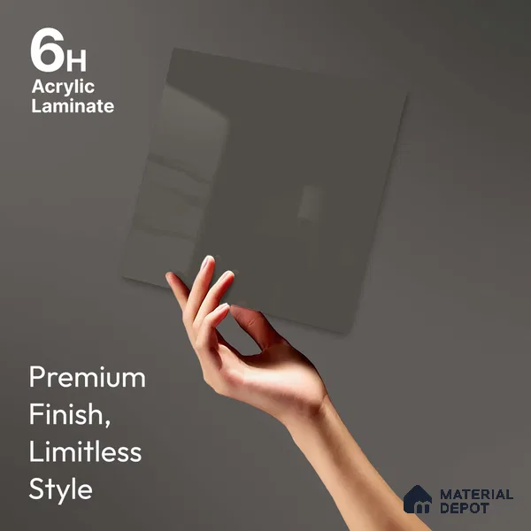 LM 23684 8 ft x 4 ft Solid Plain High Gloss Finish Acrylic Laminate - 1.5 mm | Suitable for Living Room, Kitchen, Office | Matching Edgeband Code EB 17102