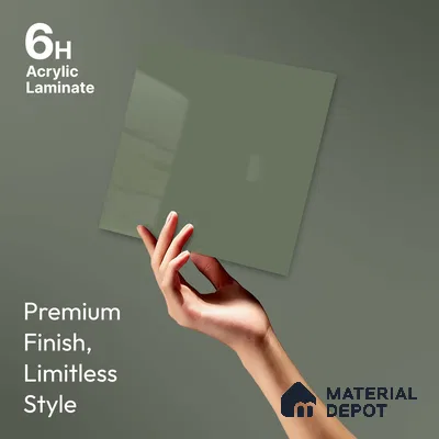 LM 23686 8 ft x 4 ft Solid Plain High Gloss Finish Acrylic Laminate - 1.5 mm | Suitable for Living Room, Kitchen, Office | Matching Edgeband Code EB 17108