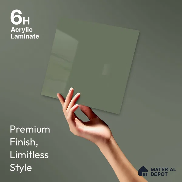 LM 23686 8 ft x 4 ft Solid Plain High Gloss Finish Acrylic Laminate - 1.5 mm | Suitable for Living Room, Kitchen, Office | Matching Edgeband Code EB 17108