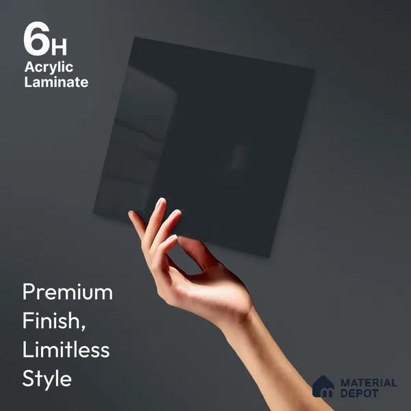 LM 23687 8 ft x 4 ft Solid Plain High Gloss Finish Acrylic Laminate - 1.5 mm | Suitable for Living Room, Kitchen, Office | Matching Edgeband Code EB 17111