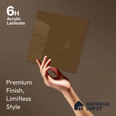 LM 23690 8 ft x 4 ft Solid Plain High Gloss Finish Acrylic Laminate - 1.5 mm | Suitable for Living Room, Kitchen, Office | Matching Edgeband Code EB 18106