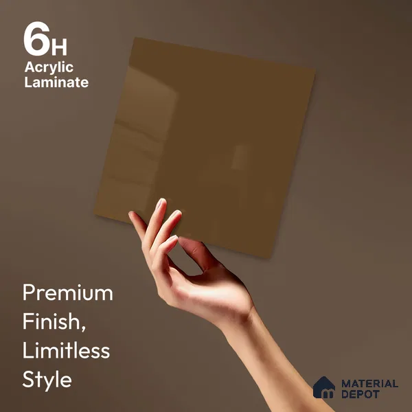 LM 23690 8 ft x 4 ft Solid Plain High Gloss Finish Acrylic Laminate - 1.5 mm | Suitable for Living Room, Kitchen, Office | Matching Edgeband Code EB 18106
