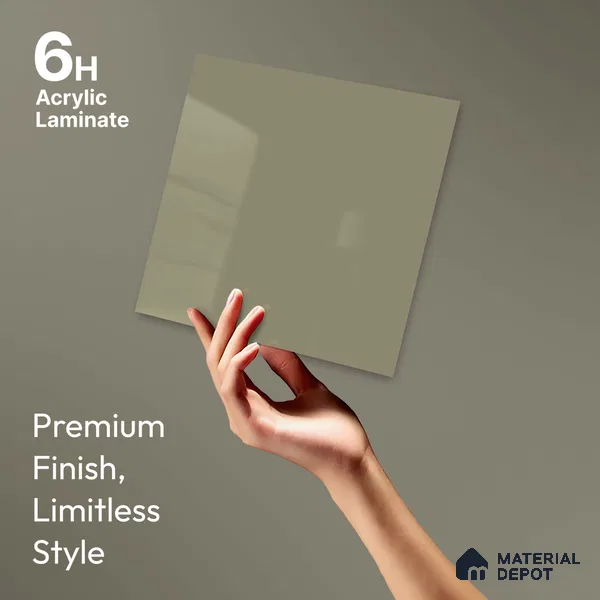 LM 23692 8 ft x 4 ft Solid Plain High Gloss Finish Acrylic Laminate - 1.5 mm | Suitable for Living Room, Kitchen, Office | Matching Edgeband Code EB 18109