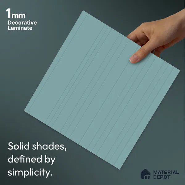 Powder Grey Fluted Solid Color LM 24372 8 ft x 4 ft Texture Finish Decorative Laminate - 1 mm | Suitable for TV Unit,Wardrobe, Kitchen Cabinets